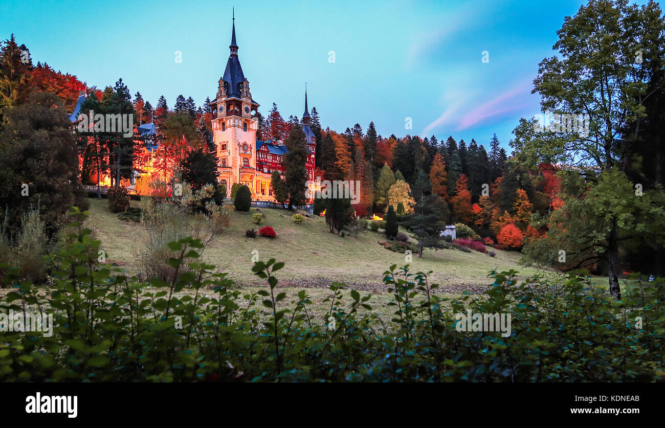 Il castello di Pelest a Sinaia, Romania Foto Stock