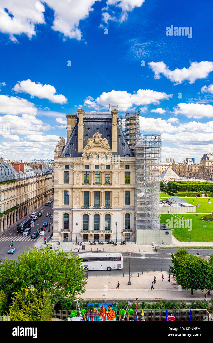 Lavori di restauro del Louvre nell'estate 2017 Foto Stock