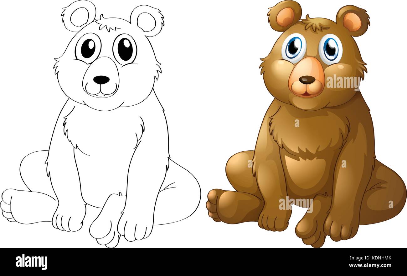 Profilo di animale per grizzle bear illustrazione Illustrazione Vettoriale