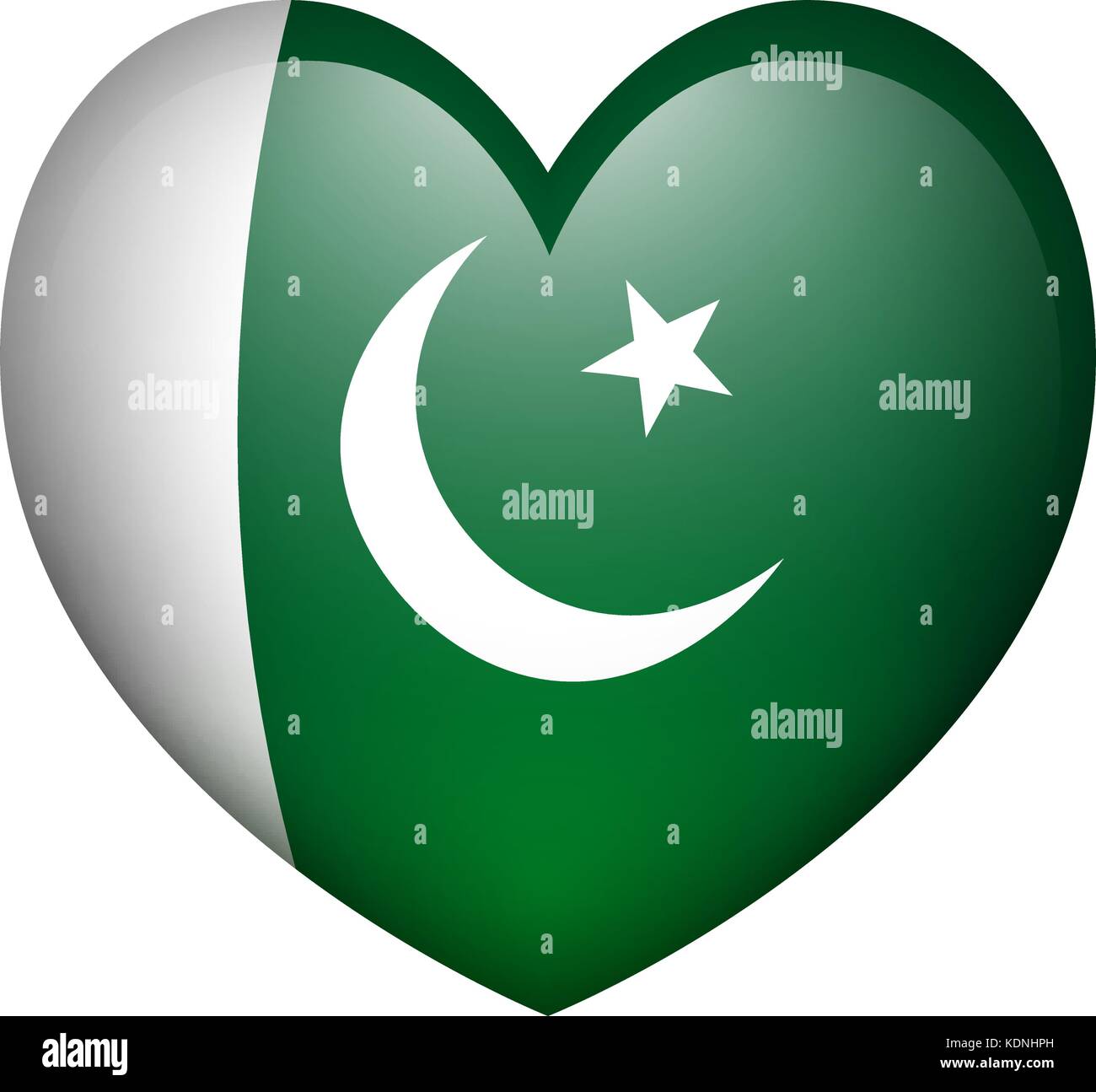Il pakistan bandiera in forma di cuore illustrazione Illustrazione Vettoriale