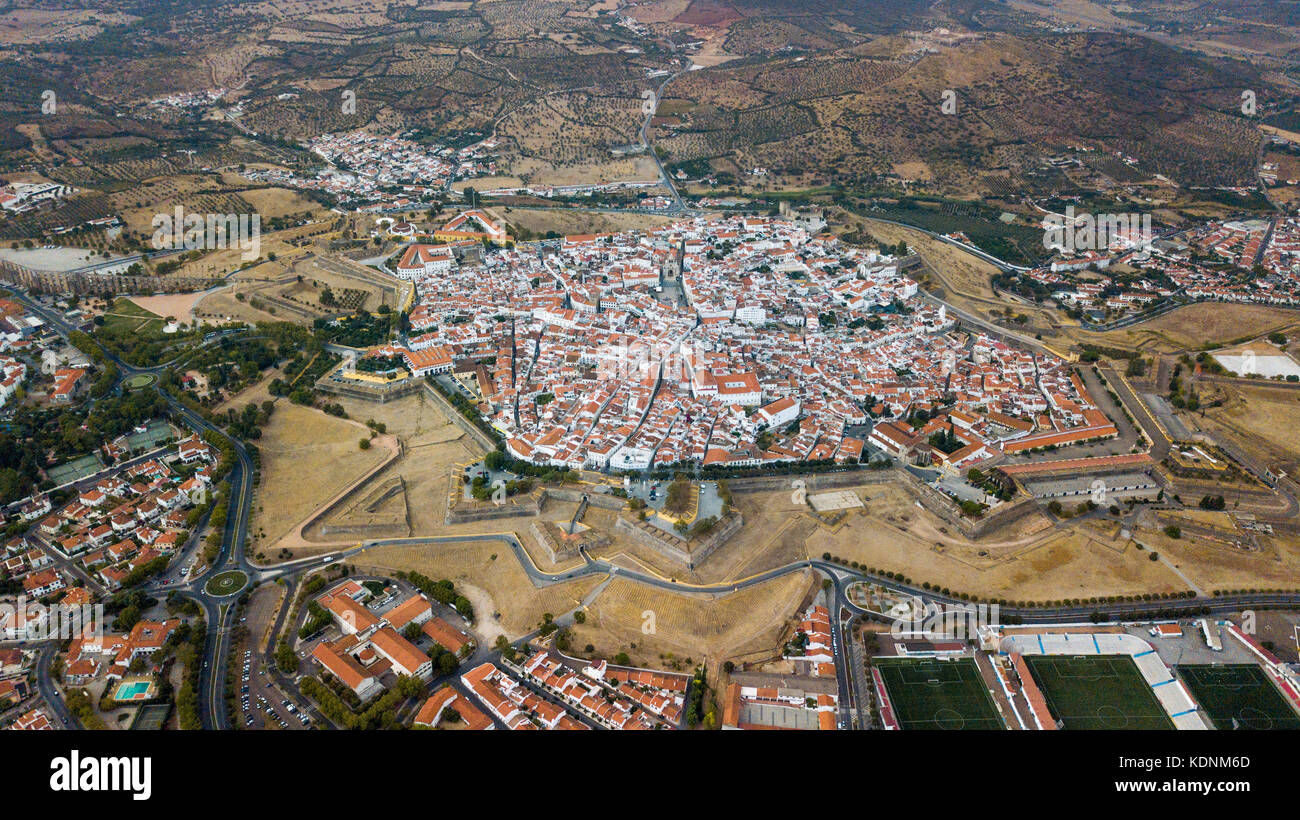 Bastian Fort, le mura della città, castello di elvas, Portogallo Foto Stock