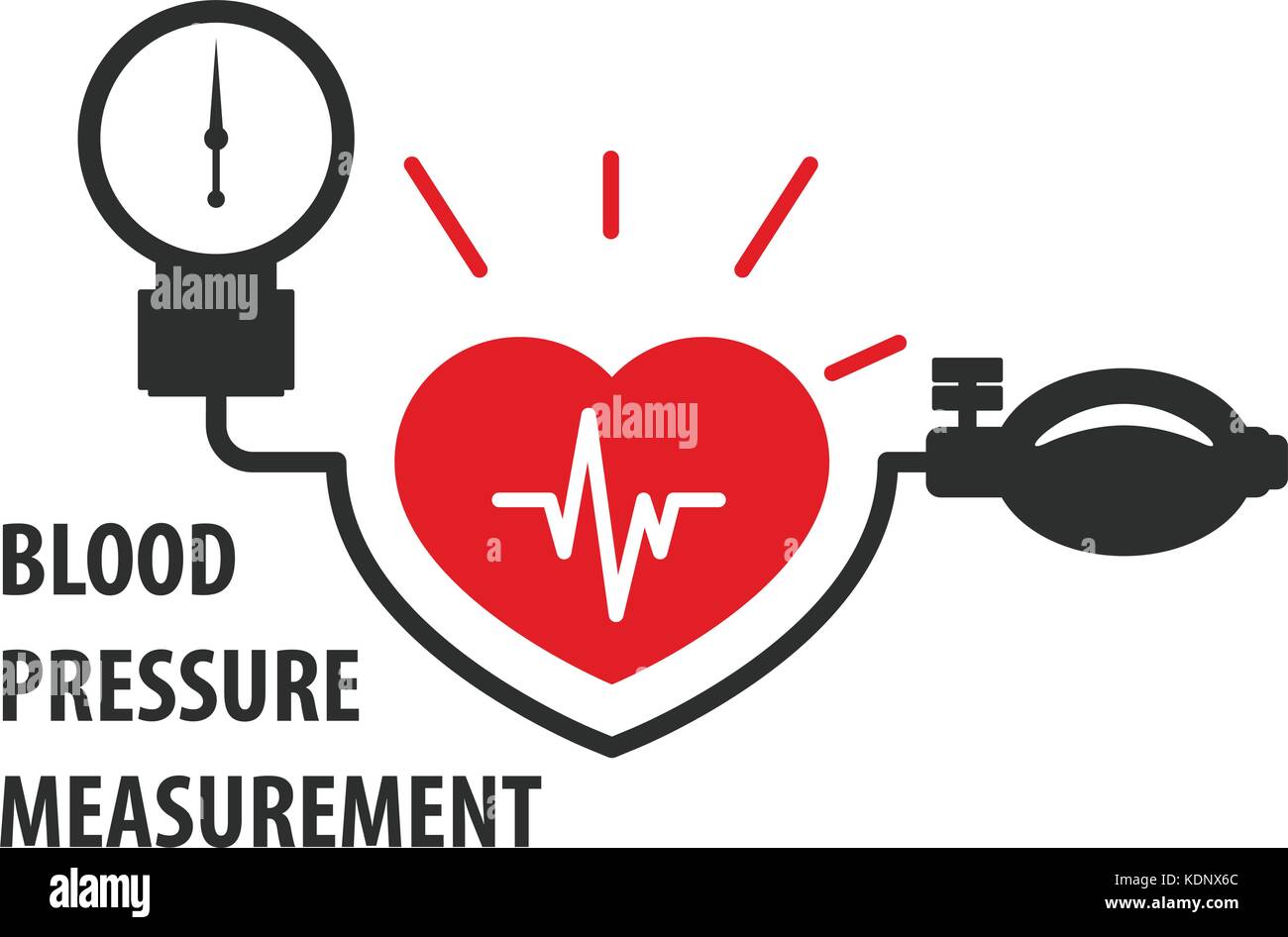 La misurazione della pressione sanguigna icona - cuore care Illustrazione Vettoriale