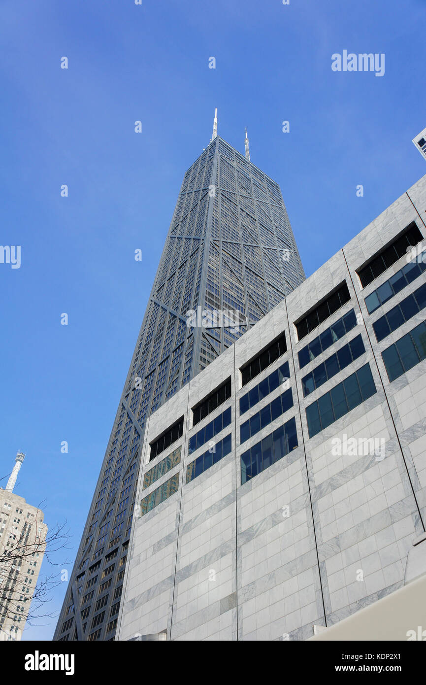 Il tall skyscaper - john hancock center a chicago, illinois, Stati Uniti Foto Stock