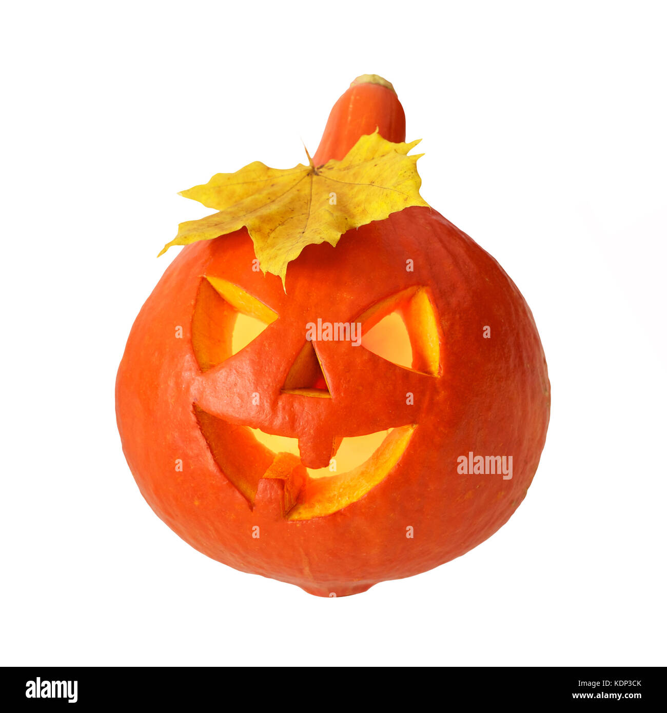 Zucca di Halloween isolati su sfondo bianco Foto Stock