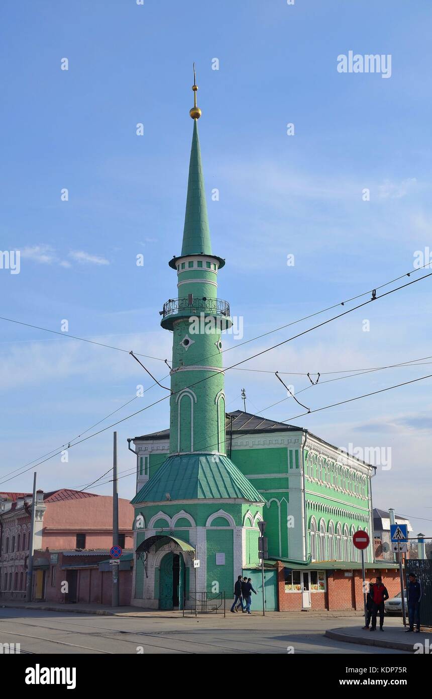 Moschee tatarischen im Viertel von Kazan (Kasan); il Tatarstan, Russland Foto Stock