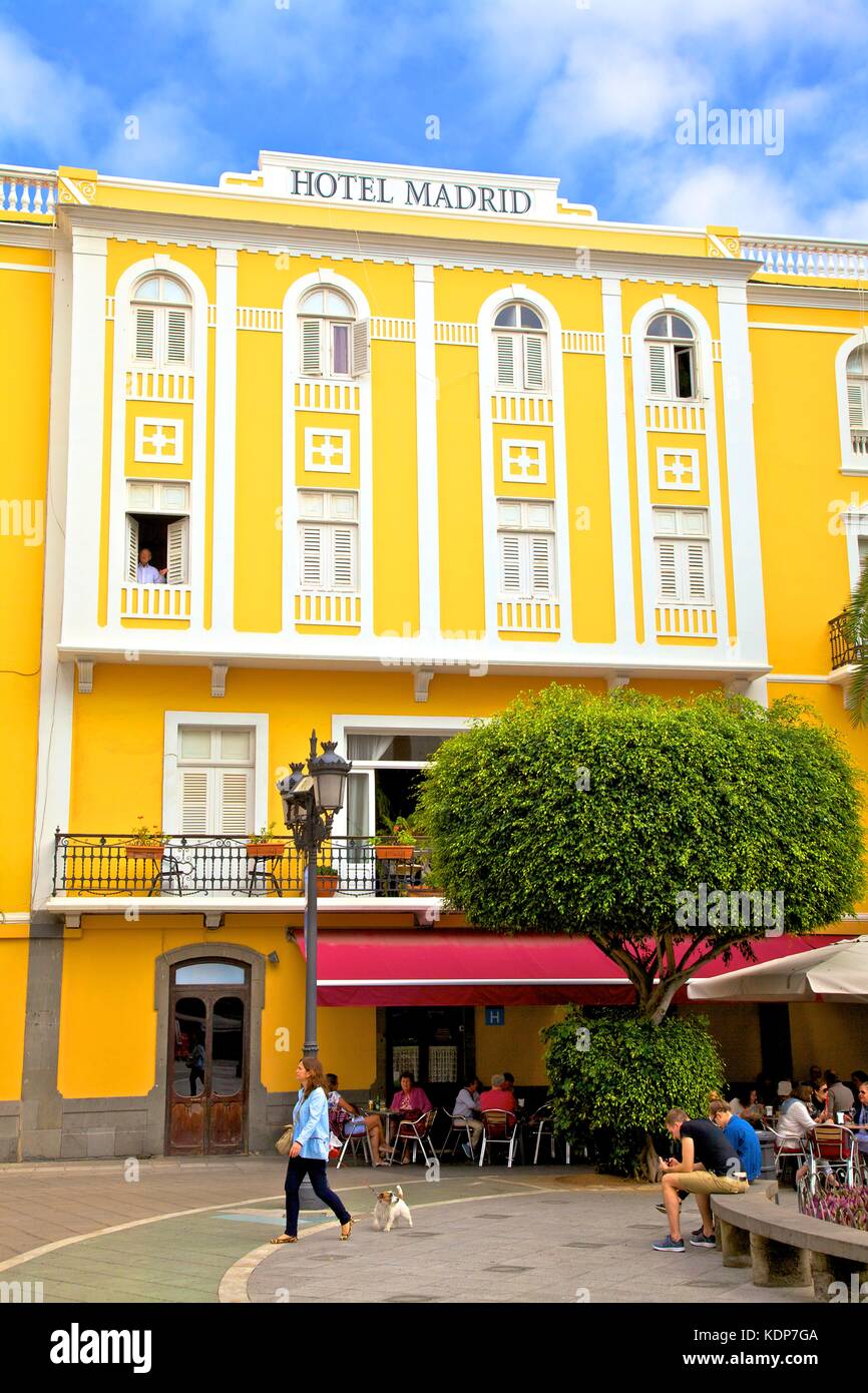 Ristorante in Plaza de Cairasco, Triana, Las Palmas de Gran Canaria Gran Canaria Isole Canarie Spagna, Oceano Atlantico, Europa Foto Stock