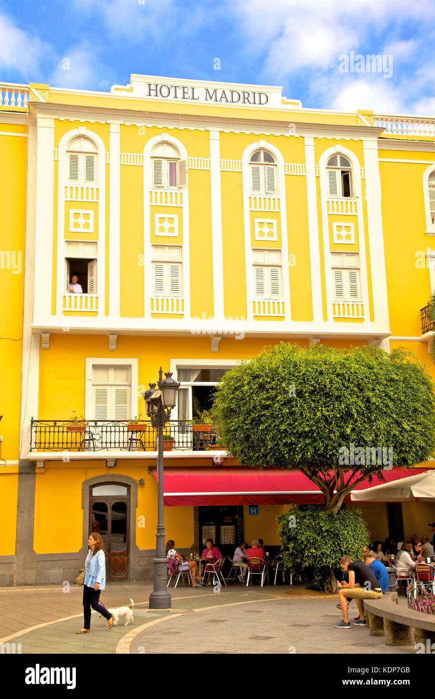 Ristorante in Plaza de Cairasco, Triana, Las Palmas de Gran Canaria Gran Canaria Isole Canarie Spagna, Oceano Atlantico, Europa Foto Stock