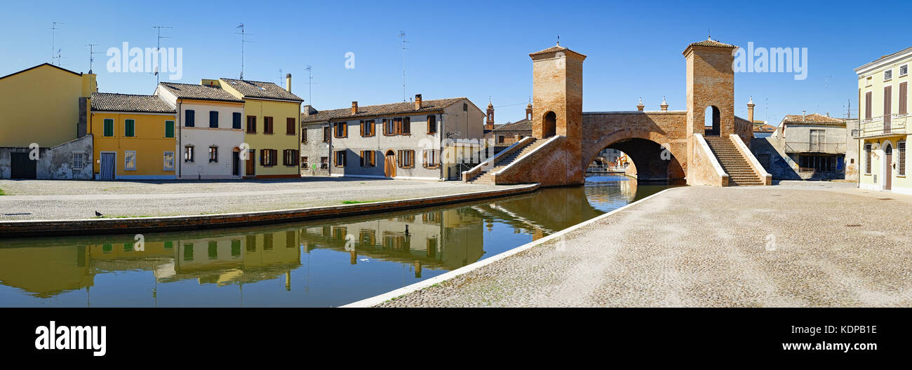 Comacchio, Italia. la piccola Venezia di emilia romagna, in provincia di Ferrara. Foto Stock