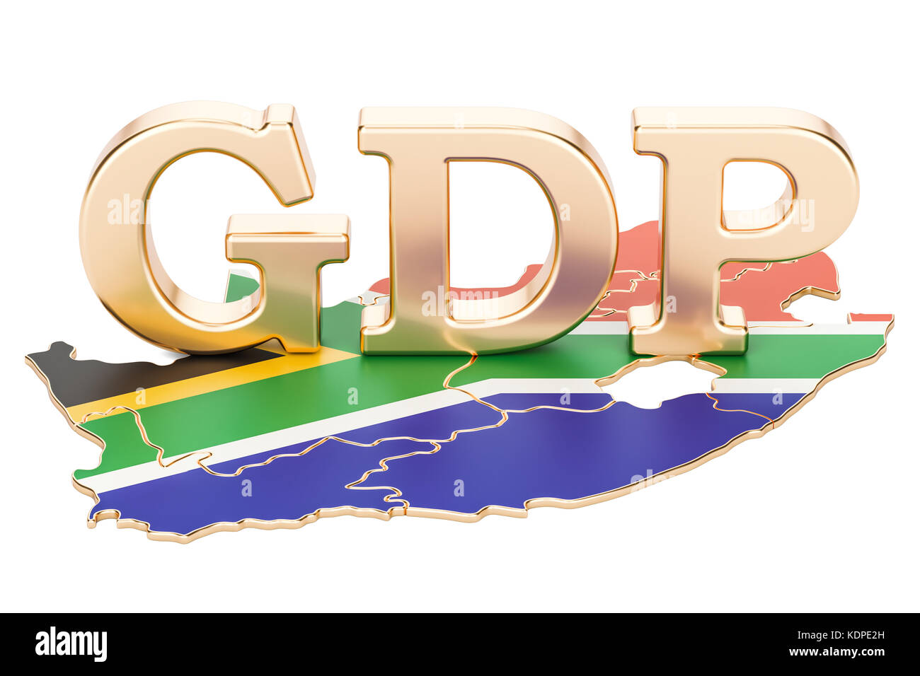 Il prodotto interno lordo PIL del Sud Africa concetto, 3D rendering isolati su sfondo bianco Foto Stock