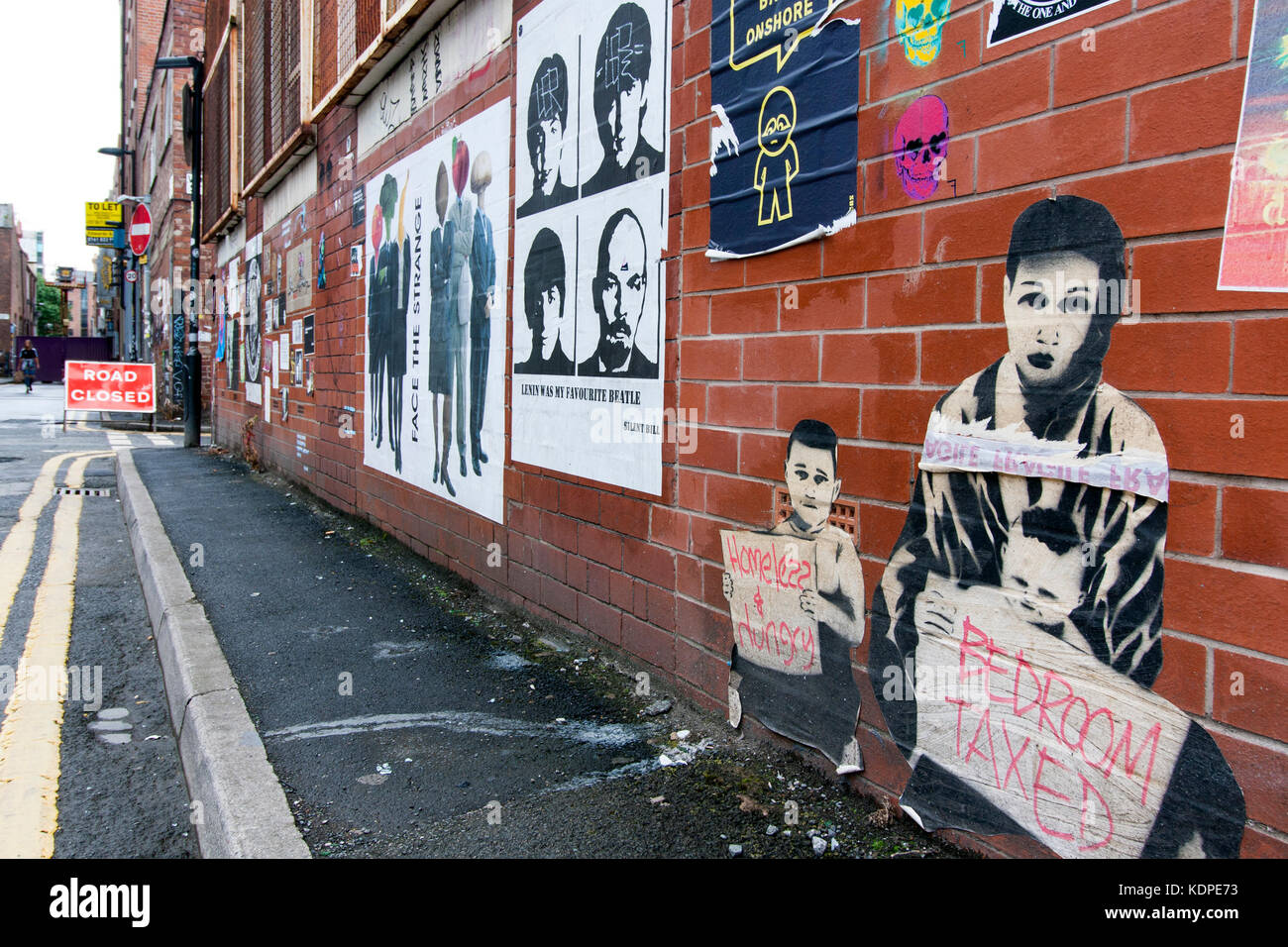 Torna strada con la Street Art,Manchester Foto Stock