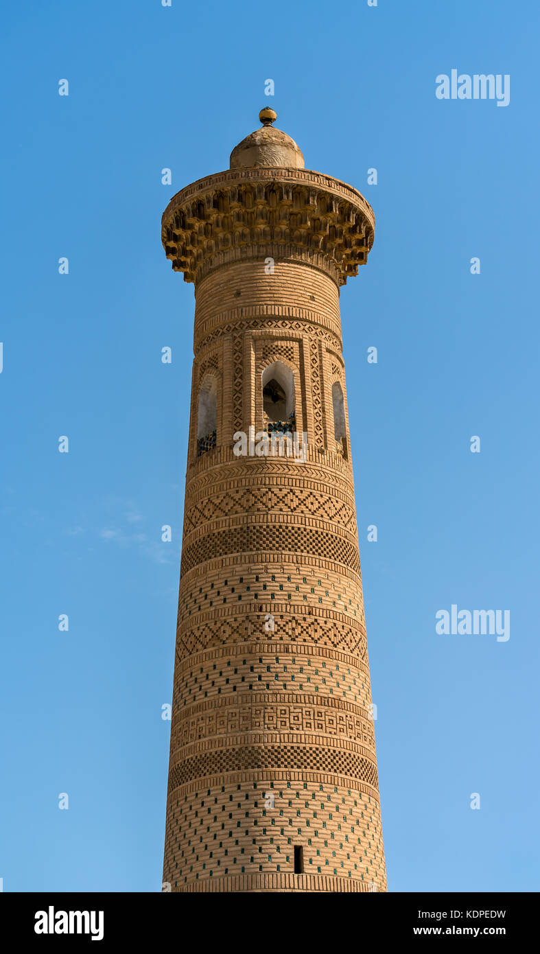 Sayid niaz sheliker minareto a Itchan Kala - khiva, Uzbekistan. Foto Stock