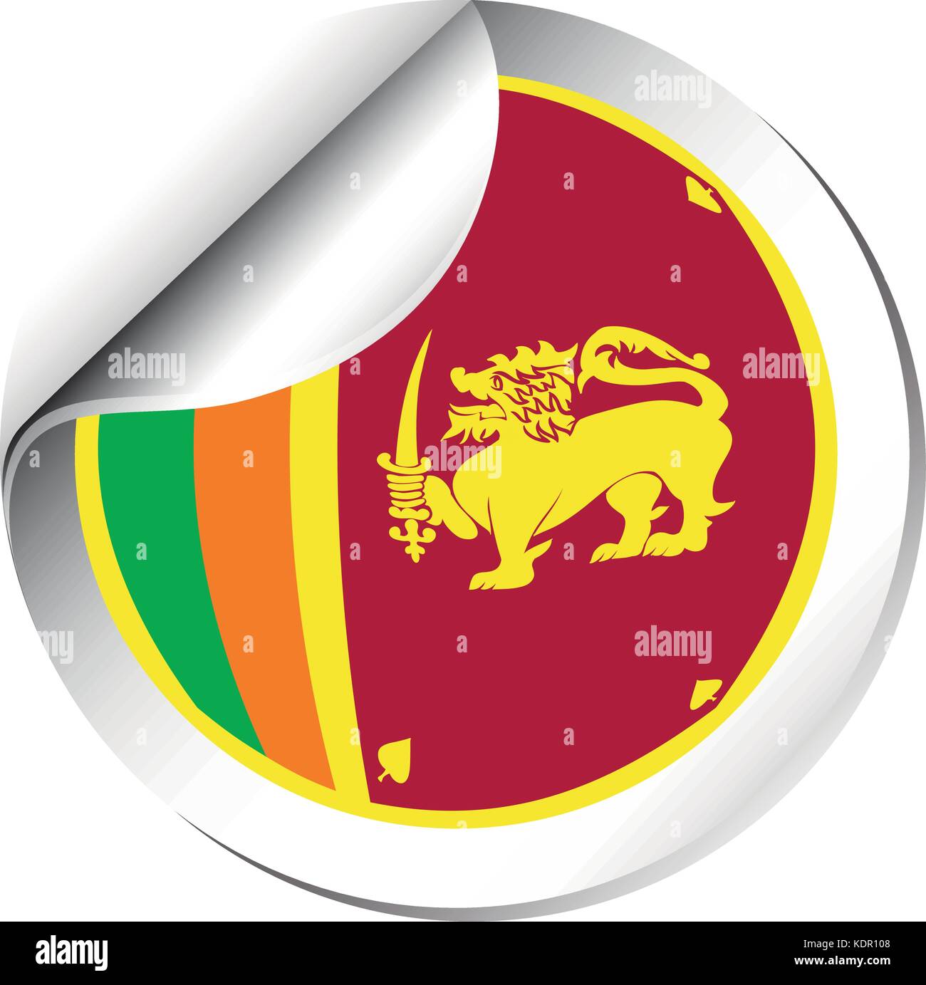 Sticker design per srilanka bandiera illustrazione Illustrazione Vettoriale