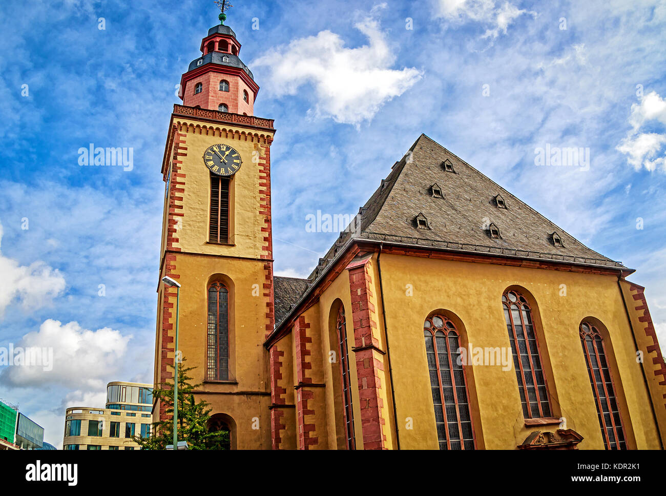 St. catherine chiesa - la più grande chiesa luterana di frankfurt am main, dedicata ai martiri dei primi cristiani Santa Caterina di Alessandria Foto Stock