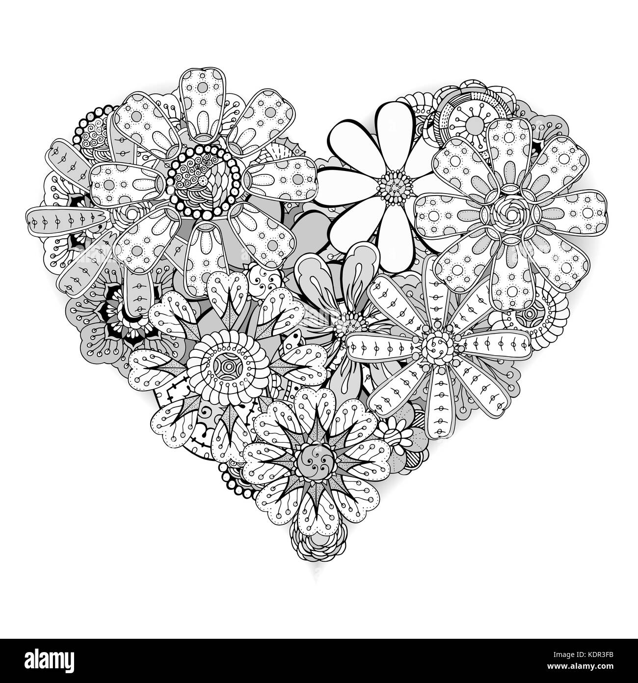 A forma di cuore illustrazione del modello. vettore. isolato su bianco Illustrazione Vettoriale