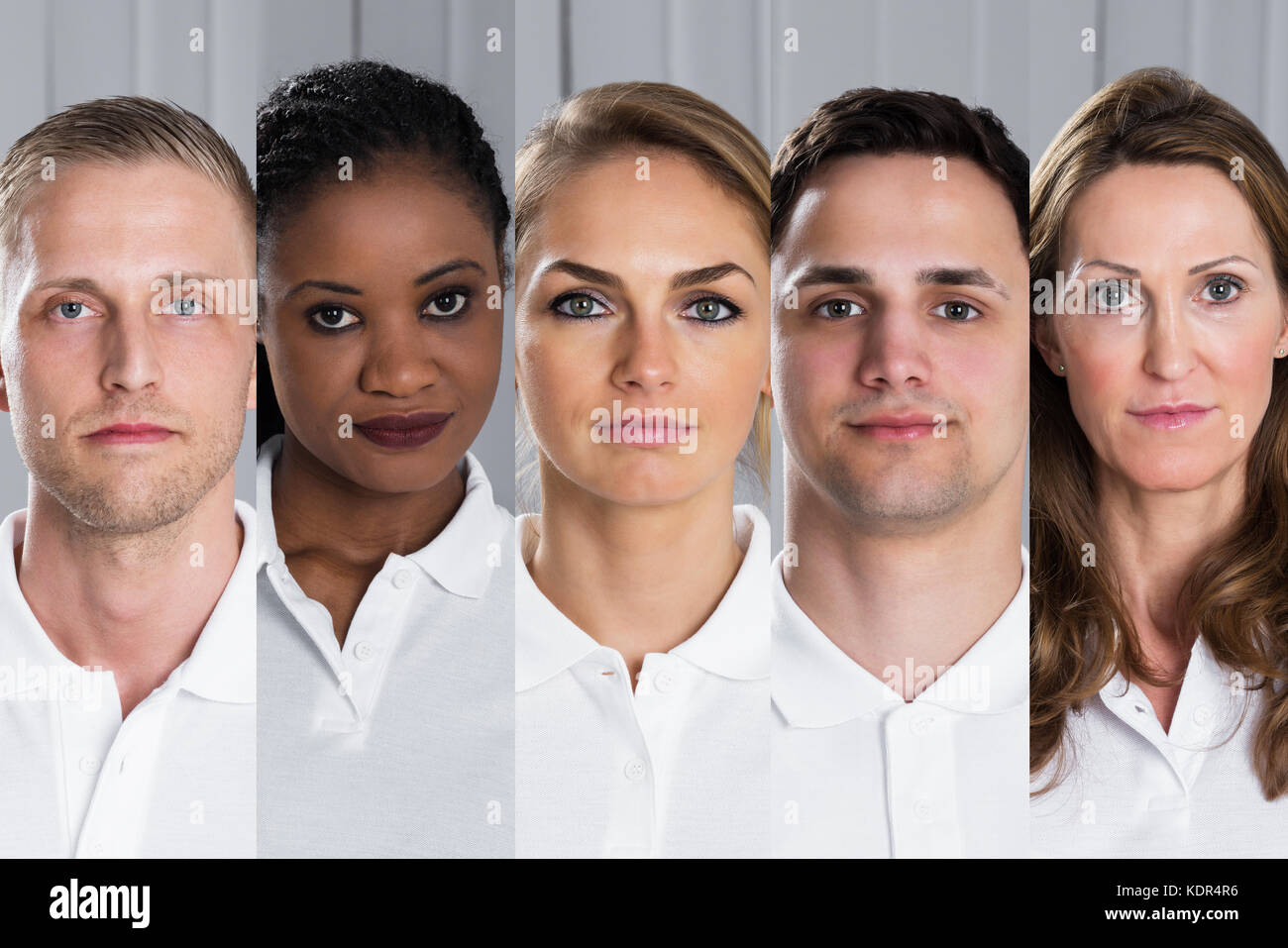 Collage di diverse multi-etnico giovane uomo e donna Foto Stock