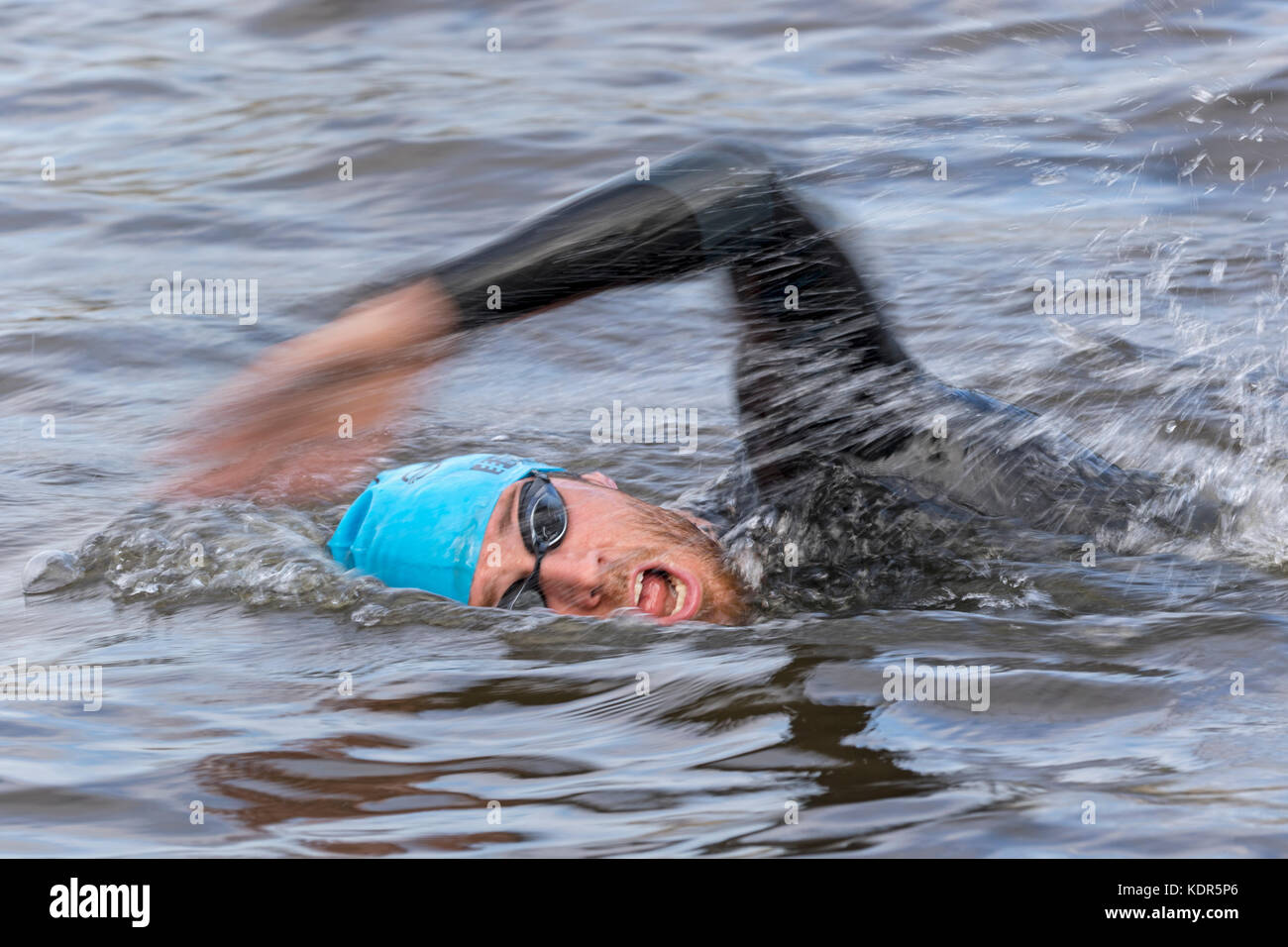 Il triathlon, nuoto, Alster Amburgo, 2016, Germania, Europa Foto Stock