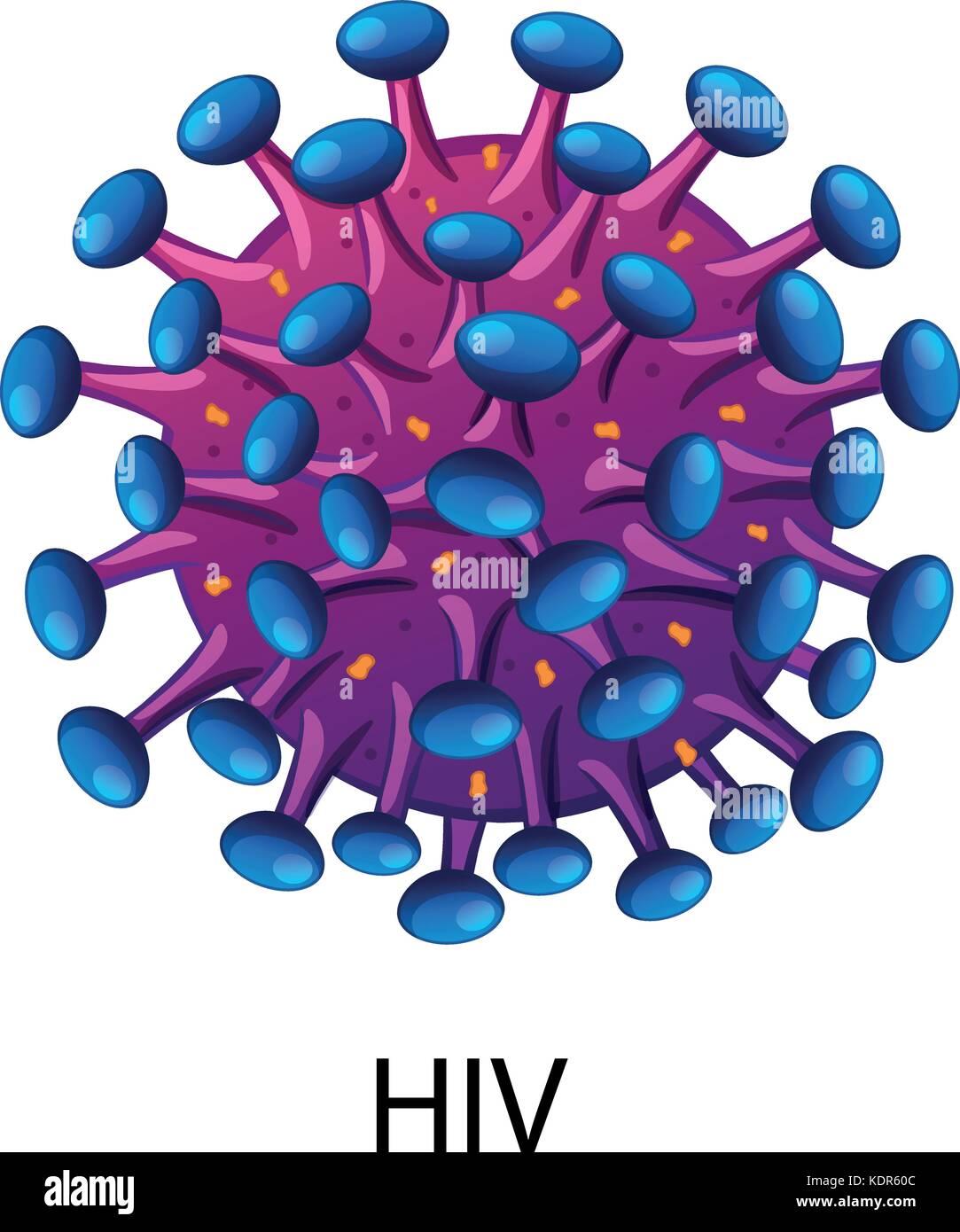 Close up schema per il virus hiv illustrazione Immagine e Vettoriale