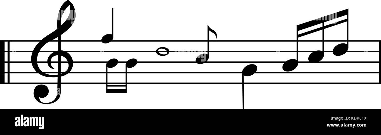 Note musicali sulla linea di scala immagine Immagine e Vettoriale - Alamy