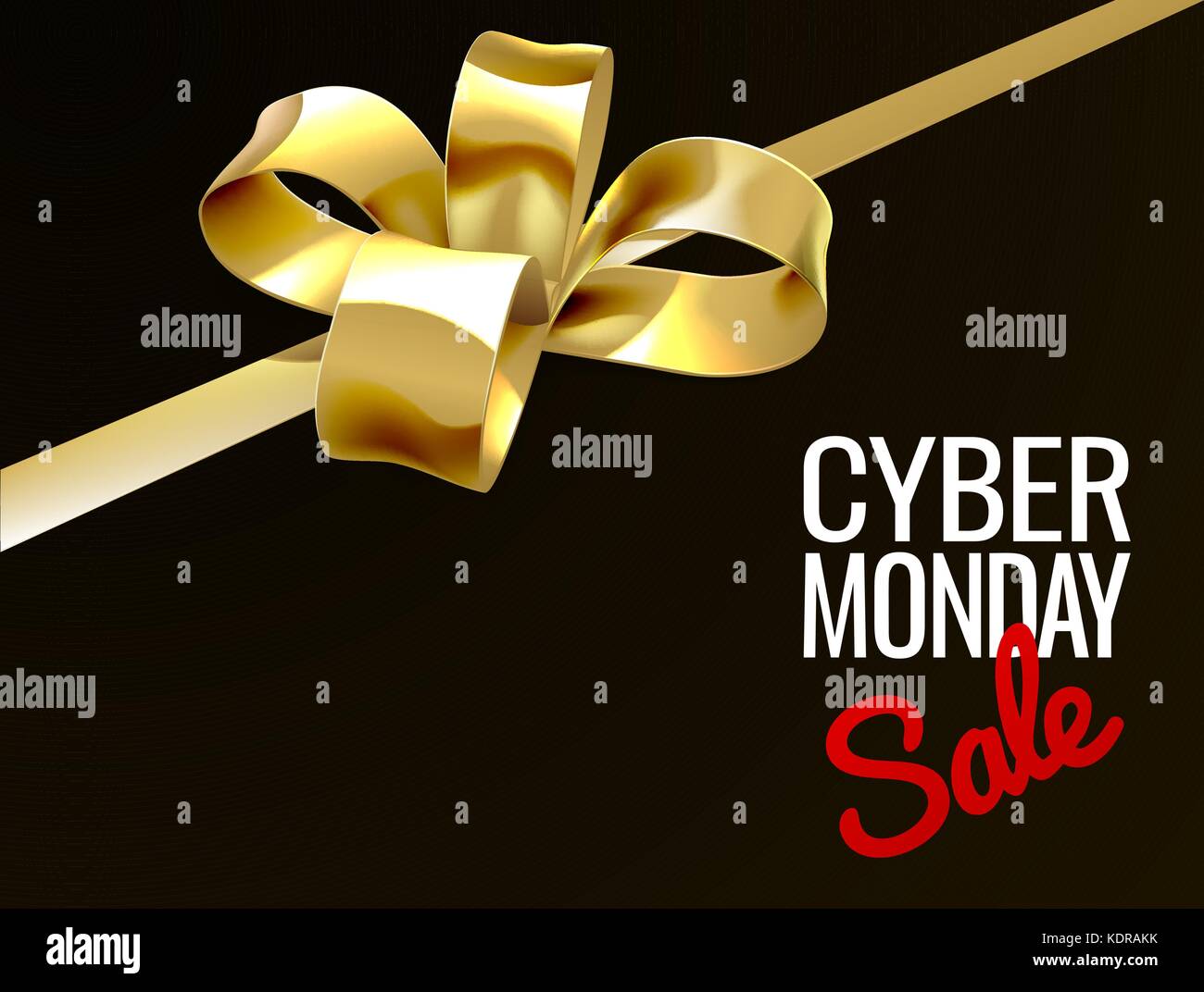 Cartellonistica regalo oro offerta Cyber Monday Illustrazione Vettoriale