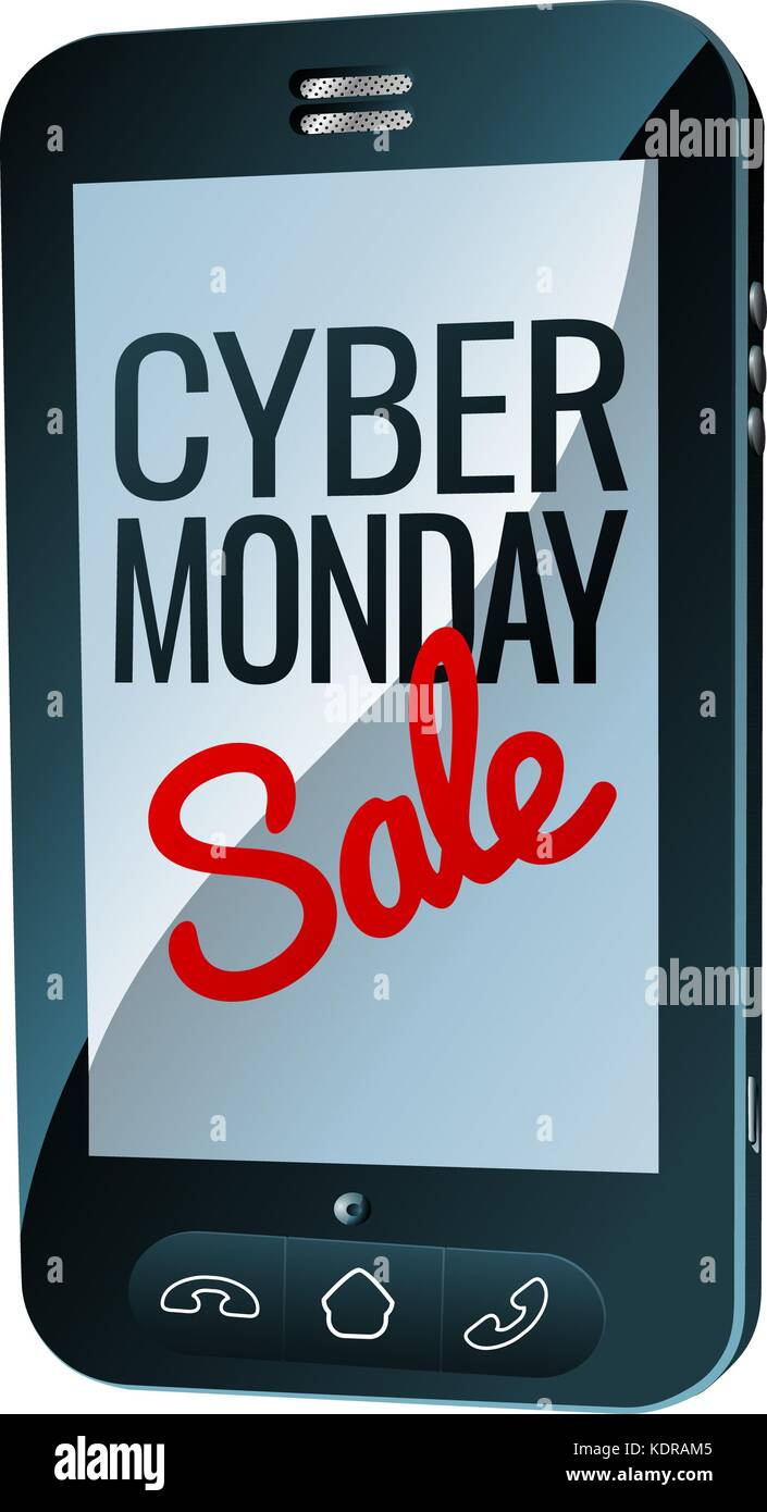 Cartello per cellulare con vendita Cyber Monday Illustrazione Vettoriale