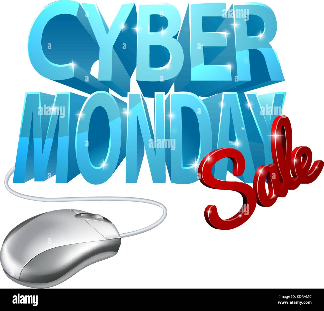 Cartello del mouse per computer in vendita del Cyber Monday Illustrazione Vettoriale