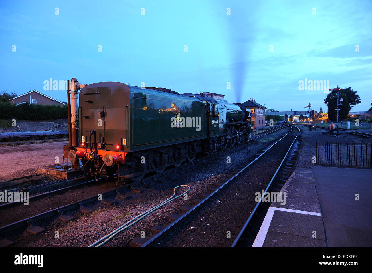 'Tornado' a Kidderminster town. Severn Valley Railway. Foto Stock