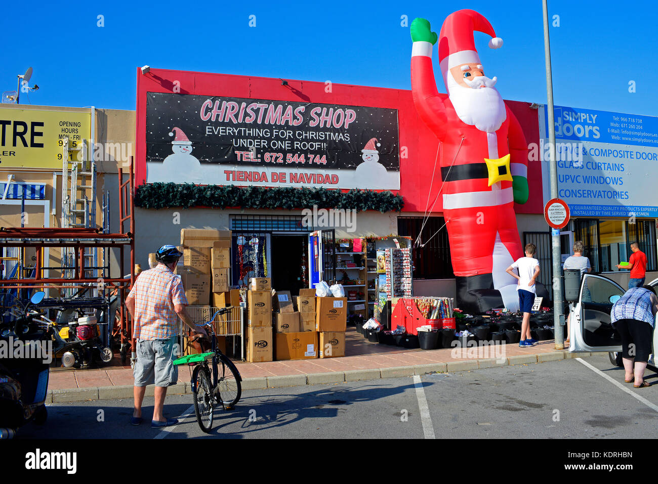 Christmas Shop, Tienda de Navidad, vicino a Torrevieja Spagna. Negozio di Natale spagnolo a Costa Blanca Foto Stock