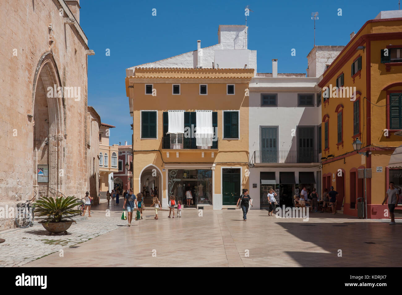 Plaça de la Catedral, Ciutadella di Menorca, Isole Baleari, Spagna Foto Stock