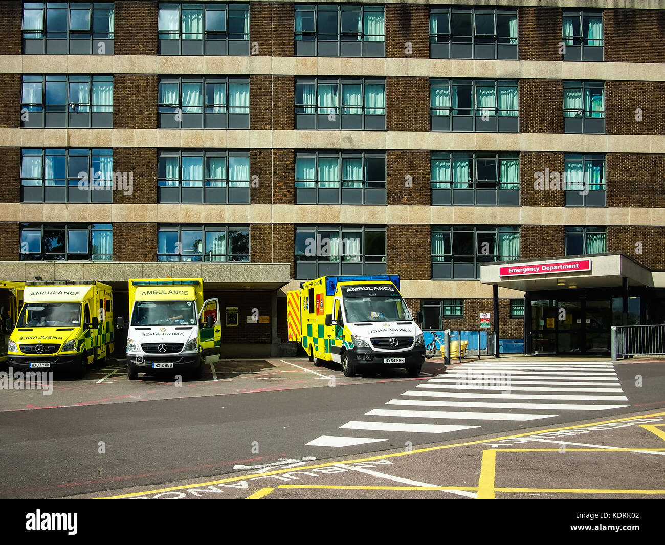 L'ingresso principale al dipartimento di emergenza presso la regina Alexandra hospital, Portsmouth, hampshire. Foto Stock