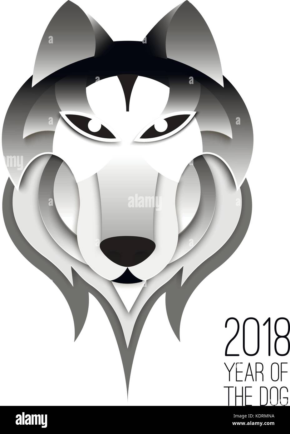 Il cinese 2018 simbolo del cane Illustrazione Vettoriale