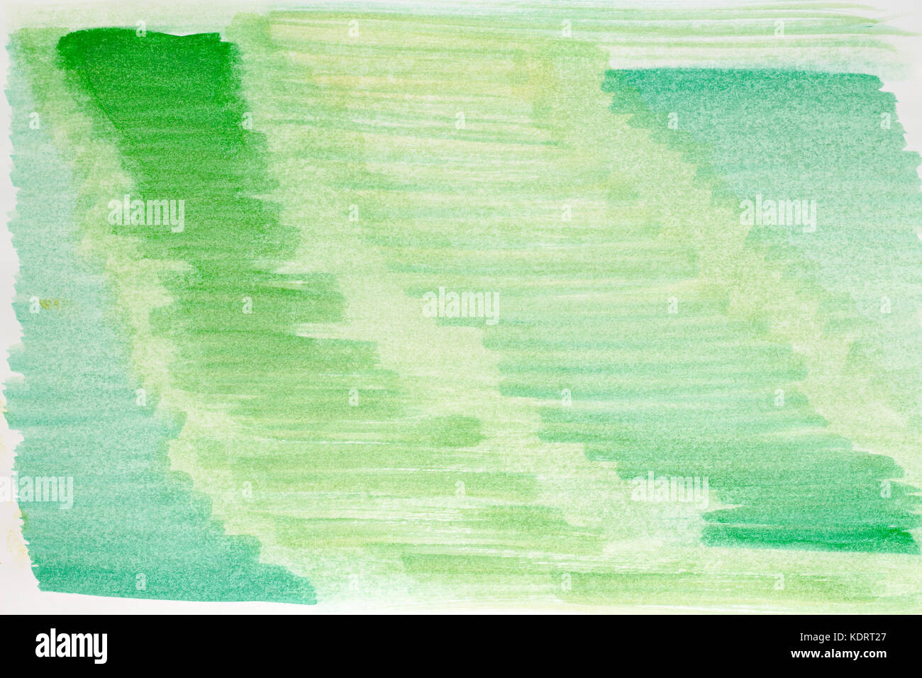 Acquerelli astratti arte mano di vernice di colore verde, sfondo ad acquerello. Foto Stock