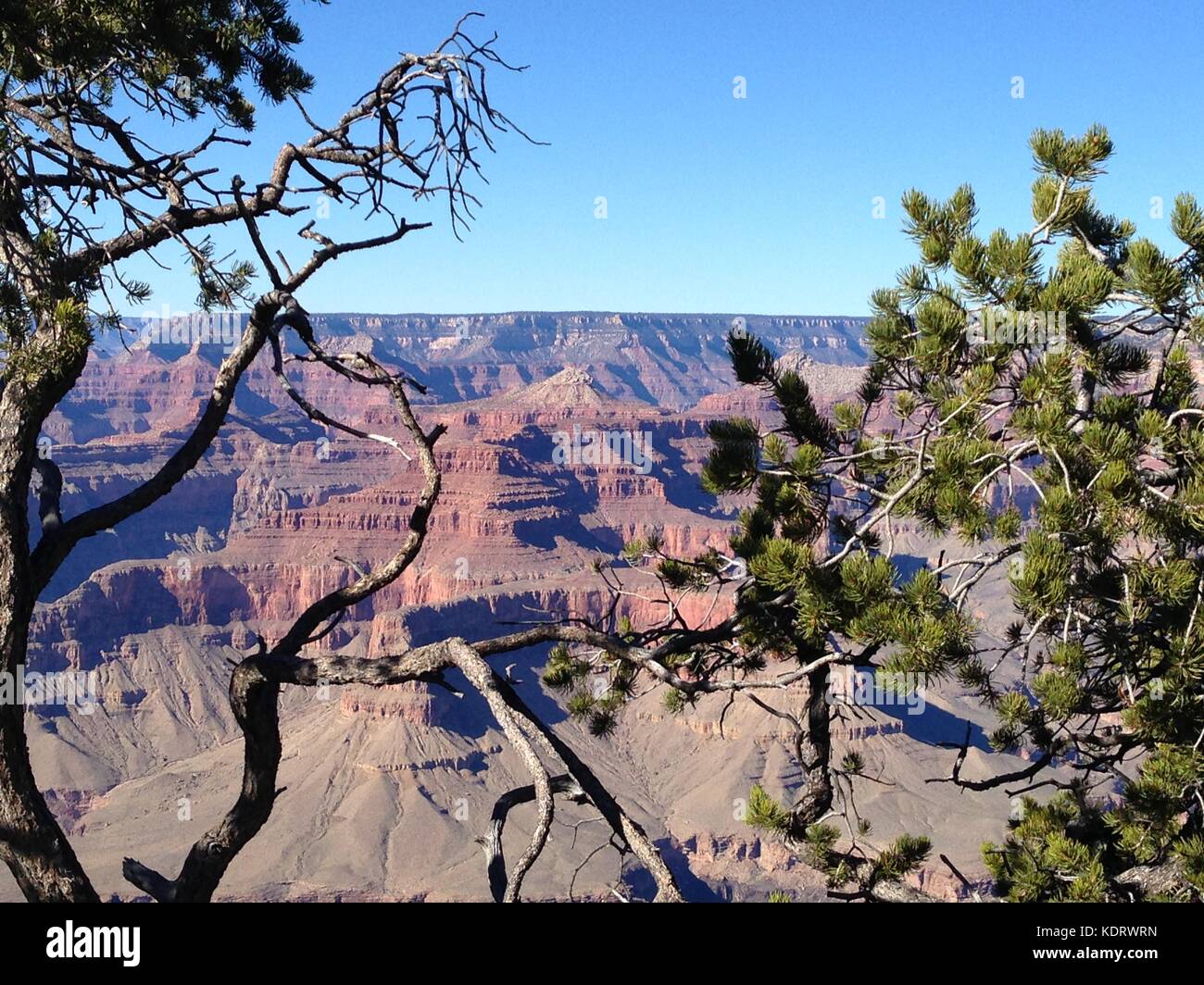 Tramonto al parco nazionale del Grand Canyon, south rim vista mozzafiato Foto Stock