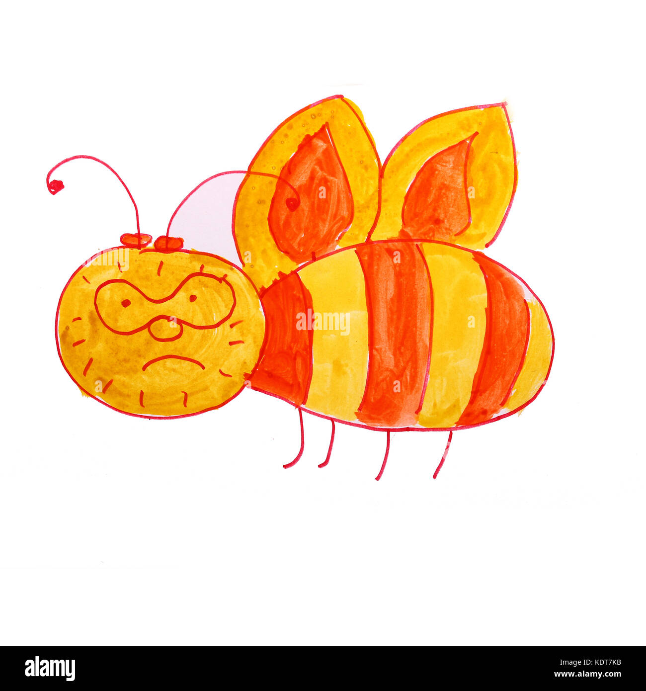 Bee disegno acquerello isolati su sfondo bianco Foto Stock