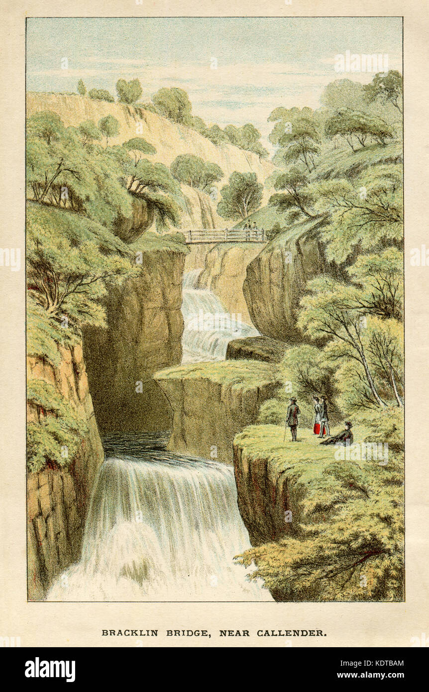 Piastra mostra Bracklin ponte dalla pittoresca Scozia, nella laica e leggenda, del canto e della storia. Pubblicato nel 1890 Foto Stock
