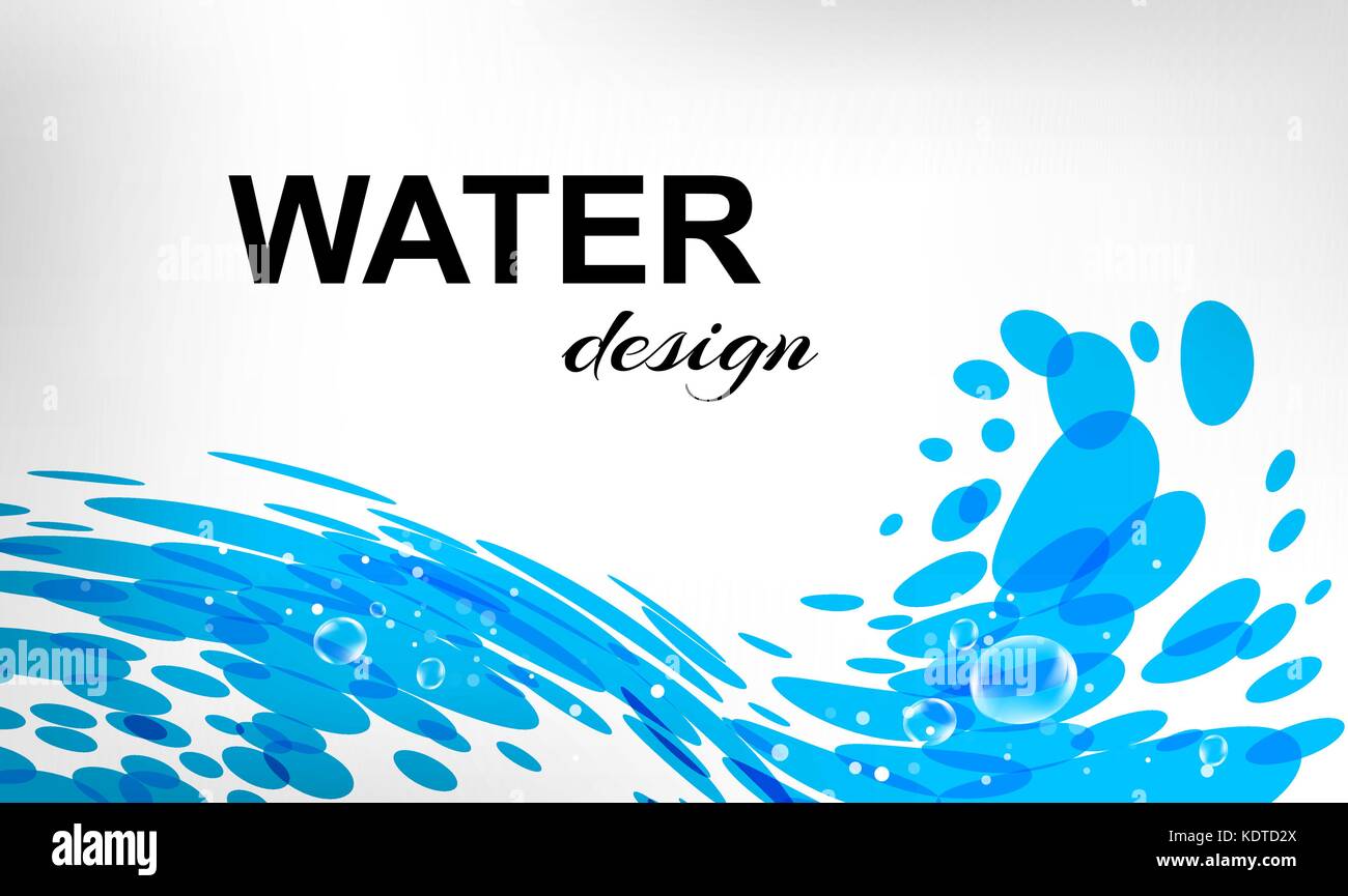 Il design dell'acqua, splash wave, business card Illustrazione Vettoriale