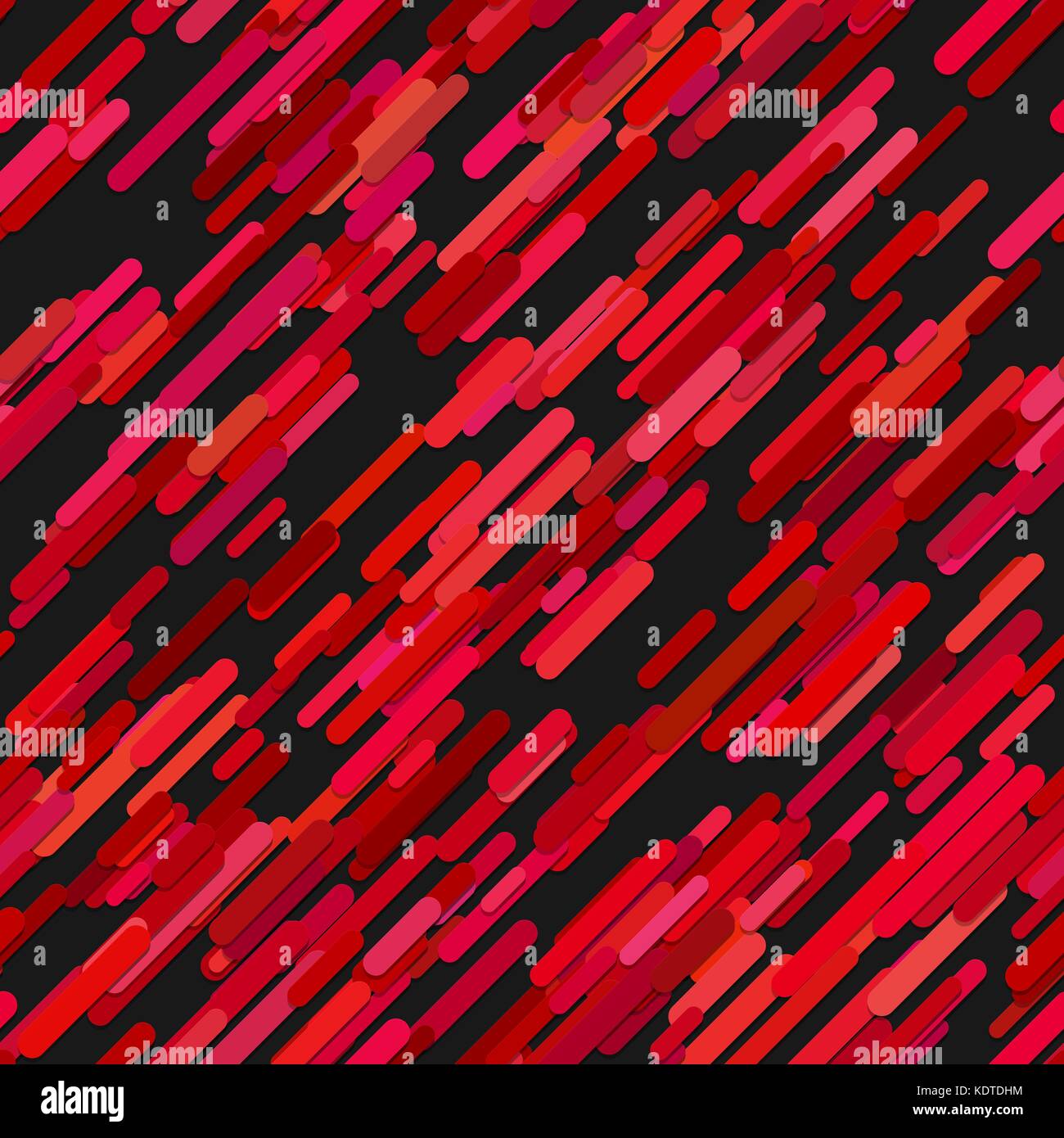 Colore casuale astratta striscia diagonale pattern di sfondo - graphic design dalle linee di colore rosso su sfondo nero Illustrazione Vettoriale
