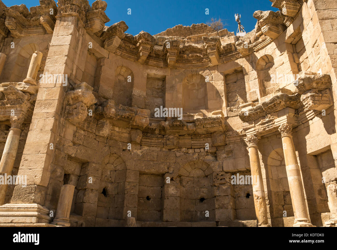 Ninfeo romano, rovina della città di Jerash, antica Gerasa, sito archeologico, Giordania, Medio Oriente Foto Stock