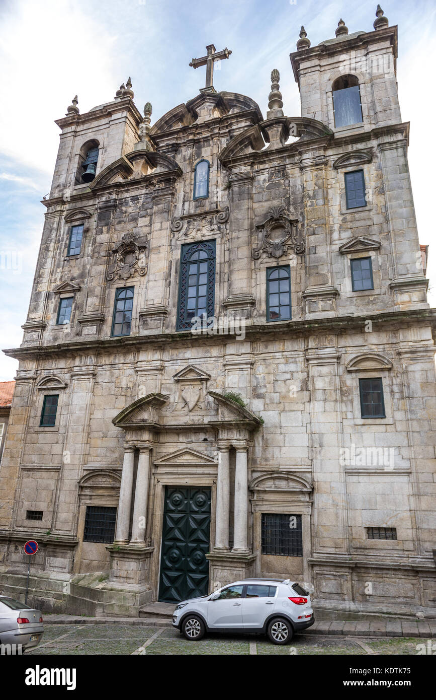 Xvii secolo la facciata della chiesa del convento di Sao Joao Novo nella città di Porto sulla Penisola Iberica, la seconda più grande città in Portogallo Foto Stock