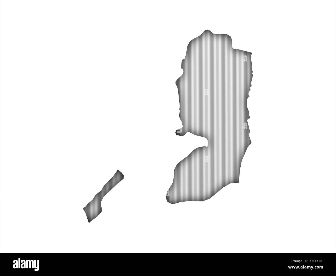 Mappa della Palestina sul ferro corrugato Foto Stock