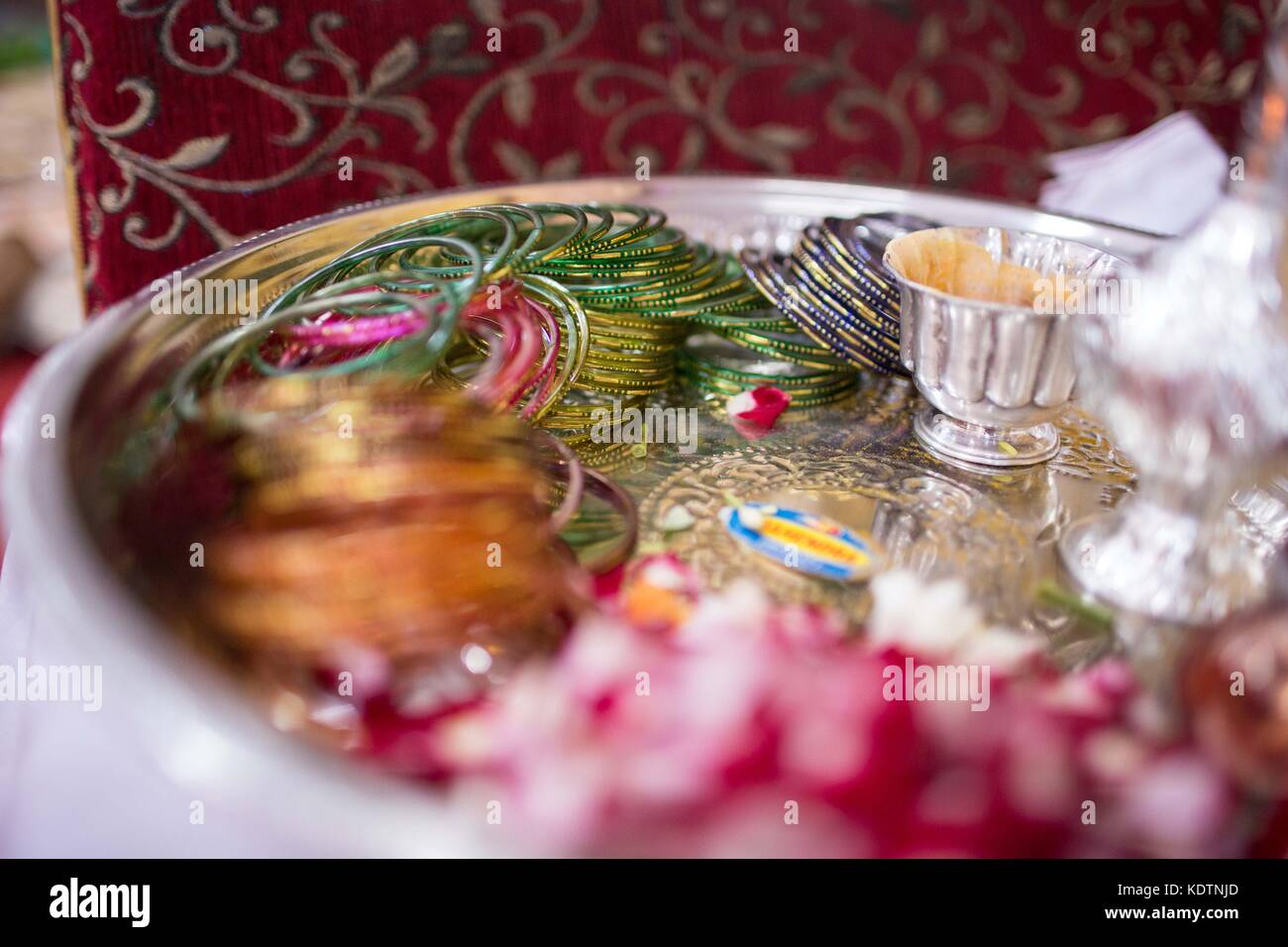 Rituali di nozze indiani, scatti al coperto Foto Stock