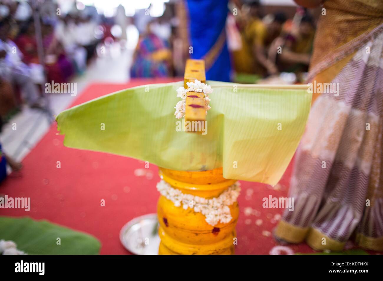 Rituali di nozze indiani, scatti al coperto Foto Stock