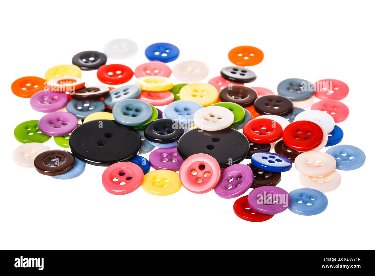 Colorati pulsanti in plastica Foto Stock