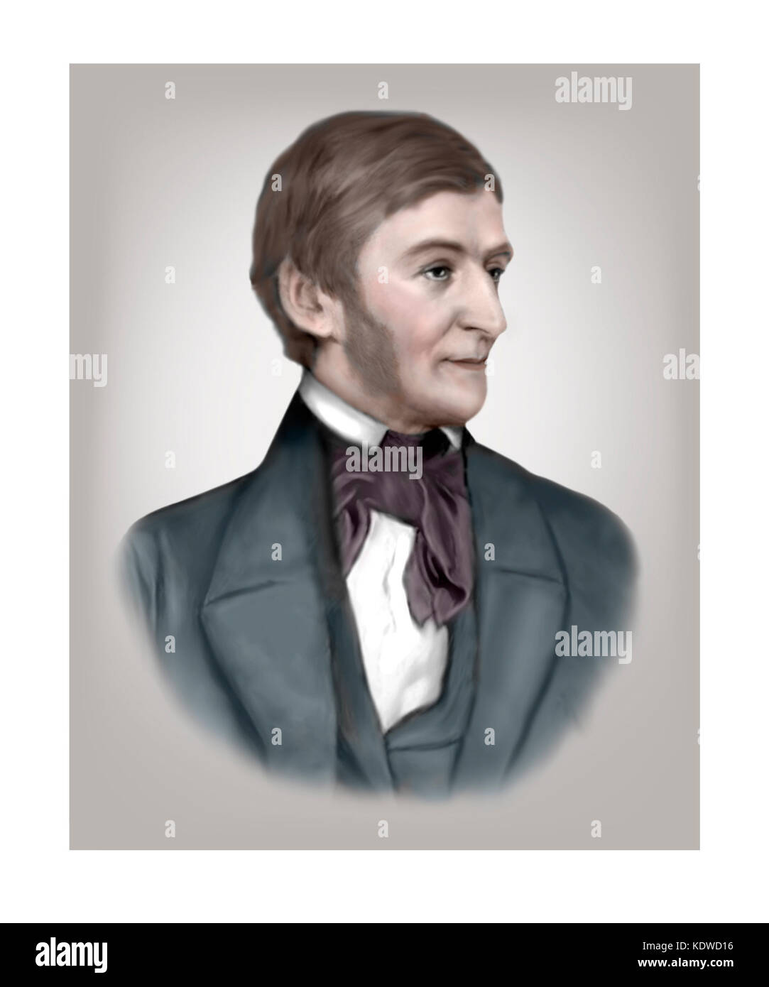 Ralph Waldo Emerson, 1803 - 1882, american saggista, docente, poeta Foto Stock