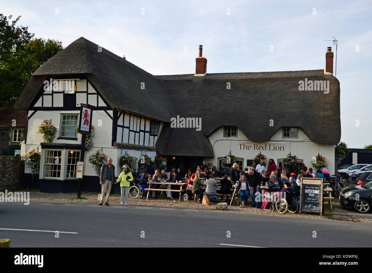 Red Lion public house, Avebury Henge Stone Circle, Wiltshire Foto Stock