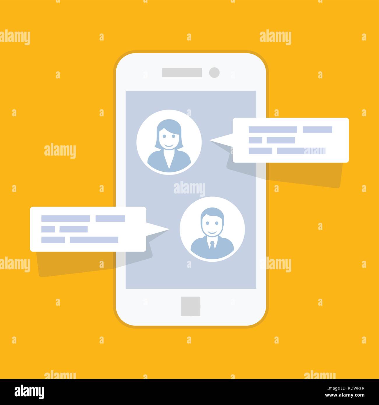 Messaggio sms service interface - texting conversazione Illustrazione Vettoriale