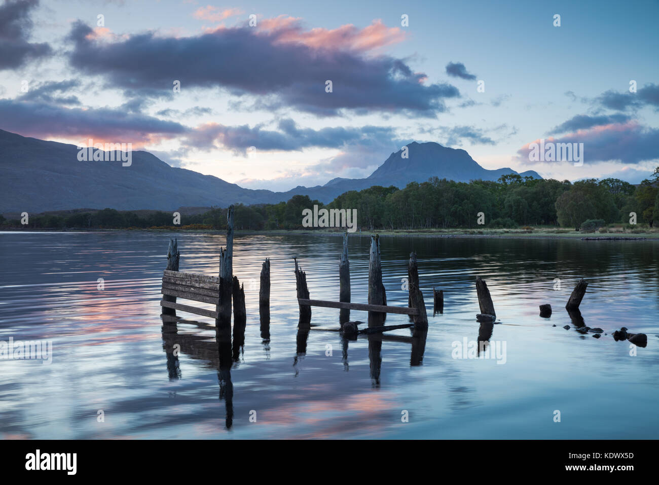 Loch Maree e Slioch, Wester Ross, Scotland, Regno Unito Foto Stock