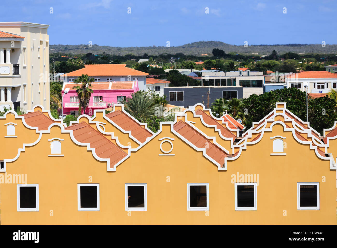 Gli edifici colorati sull'isola di bonaire Foto Stock