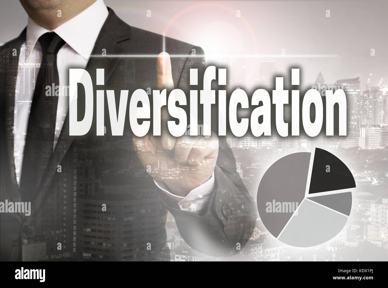 La diversificazione è rappresentato dal concetto di imprenditore. Foto Stock