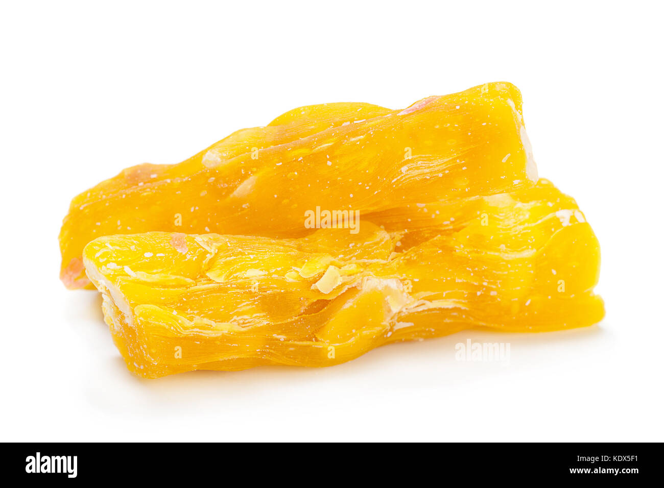 Turkish Delight stick giallo cibo dolce isolato su sfondo bianco Foto Stock