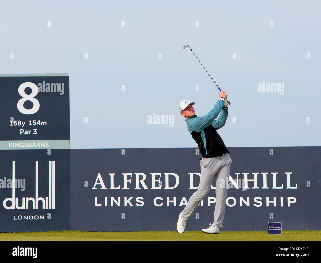 Connor Syme riproduce il 2° round a Alfred dunhill Cup,St Andrews Old Course, fife Scozia,uk Venerdì 6 Ottobre 2017 Foto Stock